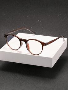 1 Pair Men's Round Frame Non-Prescription Glasses, Suitable For Daily Life, Back To School Essentials, Office, Street Photography, Fits All Face Shapes - Clear - View 6
