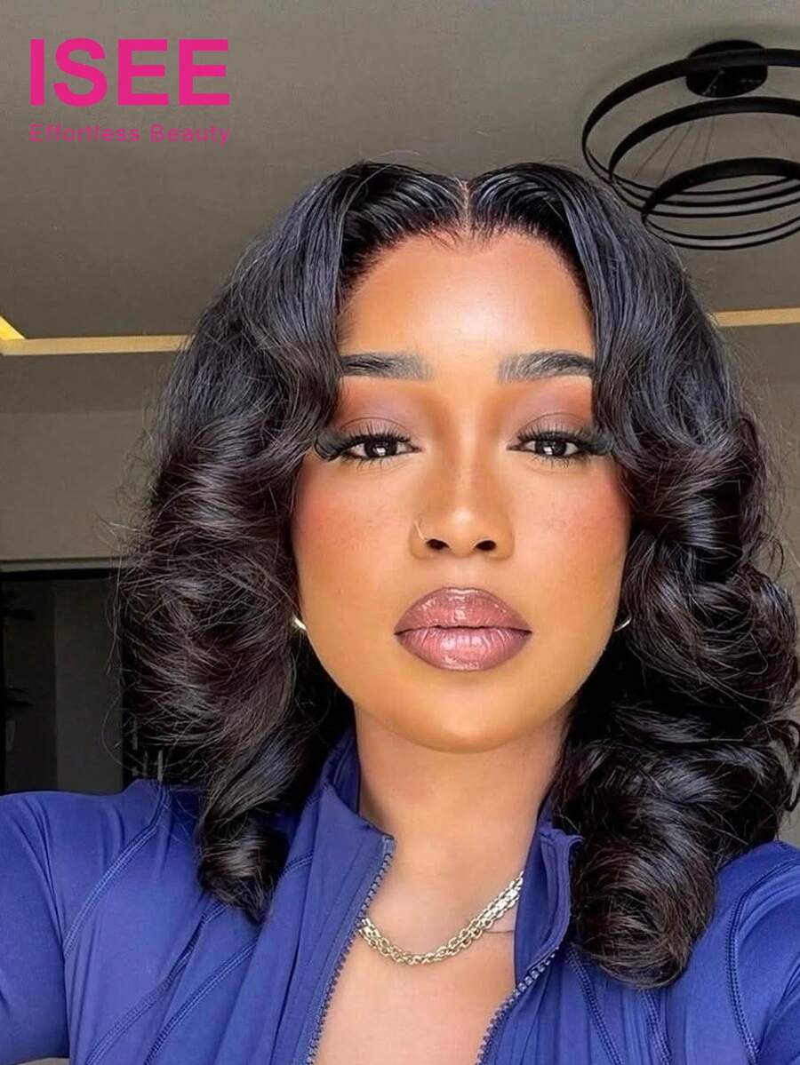 ISEE HAIR Wear Go Ocean Wave Wig Pre-Cut Lace Glueless Wear Natural Color Pre-Plucked Hairline 9*6 Transparent Lace 180% Density 8-16 Inch Bob Upgraded Version Suitable For Beginners - SNatural - View 1