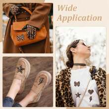 WENSIDUO 16Pcs Leopard Star Heart Iron On Patches, Embroidered Flower Themed Sew On Patches, Applique Patches For Clothing, Jackets, Hats, Backpacks, Jeans - Leopard - View 5