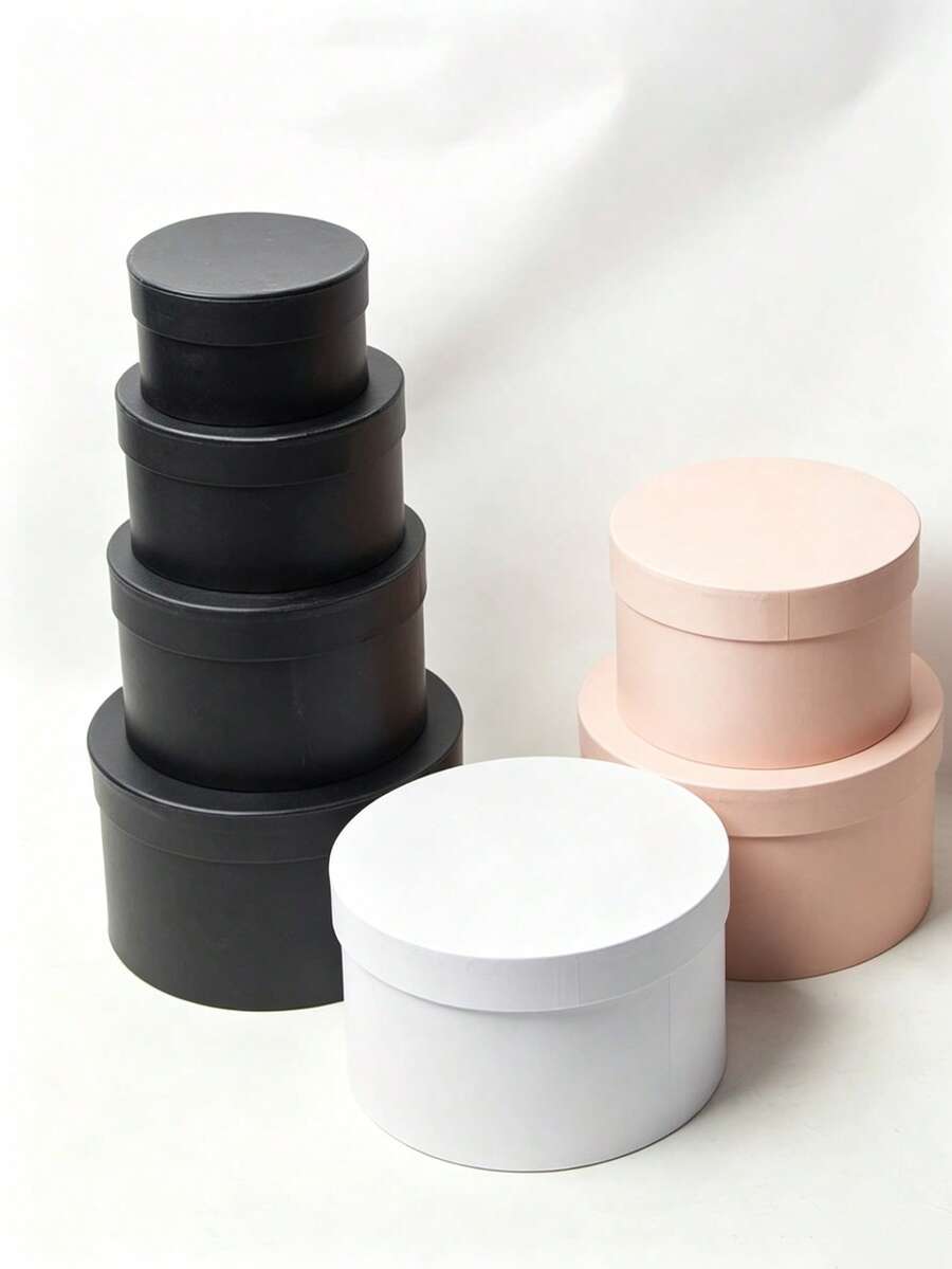 4pcs Round Gift Boxes, Flower Boxes And Gift Packaging Boxes, Suitable For Teacher's Day, Mother's Day, Father's Day, Valentine's Day And Christmas (Different Batches Of Products May Have Slight Color Differences, But Quality Remains Consistent) - Multicolor - View 1
