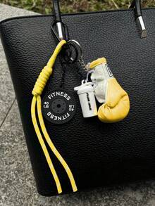 Mini Fitness Set - Dumbbell, Boxing Gloves, Woven Rope Keychain Pendant, Suitable For Men And Women, Perfect For Fitness Enthusiasts, Also An Ideal Gift For Students, Teachers, Family, Can Be Used To Decorate Backpacks And Keys, Applicable For Parties, Daily Wear And More - Multicolor - View 20