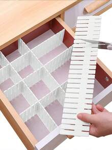 1/8/12 Adjustable DIY Drawer Dividers Storage Box, For Organizing Sundries, Tableware, Underwear, Socks, Clothes, Skirts, Desktop And Boxes, Suitable For Kitchen, Bathroom, Bedroom, Office (Can Be Freely Cut) - Multicolor - View 5