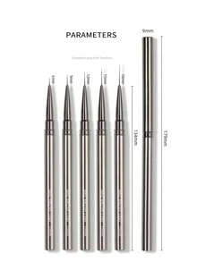 1 Peça Pincel de Linha Ultrafina para Arte de Unhas com Tampa, Cabo de Metal Preto, Ferramenta de Arte de Unhas para Flores Florescentes de Linha Longa - Multicolorido - Visão 3