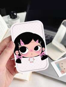 1 Peça Espelho de Maquiagem Dobrável com Padrão de Personagem de Desenho Animado Fofo, Espelho Flip com Altura Ajustável, Espelho de Alta Definição, Espelho de Mão Portátil de Bolso para Viagem, Presente de Aniversário para Meninas, Presente de Feriado - Multicolorido - Visão 12