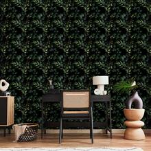 Papel tapiz con patrón de plantas verdes para decoración del hogar - Autoadhesivo - Ver 3