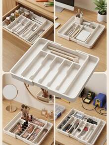 Drawer Organizer, Kitchen Utensil Divider Storage, Plastic Kitchen Storage Rack, Can Be Used For Utensil Classification Storage, Utensil Dust-Proof, Knife, Fork, Spoon Storage Rack, Kitchen Accessories, Kitchen Storage Supplies - Multicolor - View 7
