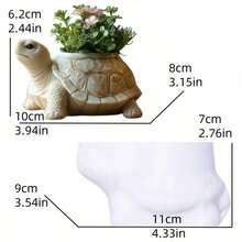 Tortoise Shaped Succulent Flower Pot Candle Cup Silicone Mold Large Tortoise Storage Cup Candle Cup Gypsum Mold Home Decor Ornament Mold Candle Cup Flower Pot Cement Concrete Mold Home Decor Garden Decor Gift - A - View 7