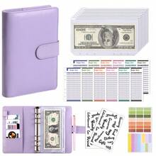 A6 Colorful Budget Binder, 6-Ring, 8 Zipper Envelopes, 2 Stickers, All-In-One Notebook Wallet, Cash Management Storage Organizer - A - View 10