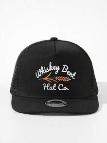 1件中性兒童嘻哈帽，刺繡 WHISKEY BENT 仿皮草綠色五片式平帽簷網帽，戶外可調節防曬休閒帽，適合男孩女孩春秋旅行穿著 - 彩色 - 查看 6