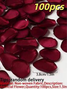50/100/200/300/400pcs 1.5 Inch Artificial Silk Rose Petals, Burgundy Red, Suitable For Wedding Decor, Outdoor Garden Decor, DIY Decoration, Gift Wrapping, Home Decor, Aisle Decor, Bridal Party Decor, Room Decor, Holiday Decor - Burgundy - View 10