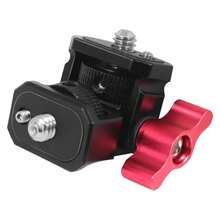 Soporte de Montaje para Monitor con Cabezal de Trípode y Adaptador de Tornillo 1/4" con Zapata Fría para Montar Cámara, Monitor, Flash, Micrófono, Luz de Relleno LED, DV, DSLR - Ver 2