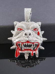 1pc Hip Hop Style Fully Rhinestoned Bulldog Pendant, Stylish And Men's Accessory, Suitable For Daily Wear - Bulldog Pendant Necklace - View 14