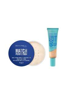 Rimmel [Bundle] Match Perfection Loose Setting Powder 001 Translucent 10 G + Kind & Free Glow It Up Moisturising Skin Tint 010 Rose Ivory 30 Ml - 001 Translucent+010 Rose Ivory - View 1