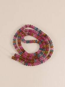 1 Strand Approx. 158pcs 5x8mm Glass Faux Natural Stone Cracked Effect Multicolor Round Beads Loose Beads For Jewelry Making DIY Necklace Bracelet Earrings Accessories Women Gift - DIY Bead Kit - View 6