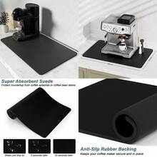 Coffee Mat, Coffee Bar Mats For Espresso Machine Station Accessories And Organizer, Hide Stain Rubber Backed Absorbent Dish Drying Pad For Kitchen Counter, Cute Bar Decor Pad, Black - AJet Black - View 1