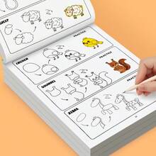 1 Book Children's Step-By-Step Drawing Practice Book, 200+ Interesting Pattern Drawing Learning Exercise Book, Children's Drawing Enthusiast Guide, Beginner Art Education Supplies, Children's Drawing Practice Book, Preschool Kindergarten Drawing Practice - How to Draw - View 11
