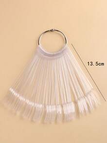 10pcs Clear Ring-Shaped Nail Art Practice Tips, Transparent Fan-Shaped Nail Polish Display Sheets, Nail Art Color Display Board, Nail Art Supplies, Nail Art Tools, Nail Art Accessories - Clear - View 3