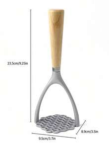 1pc Manual Potato Masher With Wooden Handle, Heavy-Duty Pressing Tool, Can Produce Smooth And Fluffy Mashed Potatoes, Kitchen Essential, Suitable For Home Cooking And Holiday Meals - Multicolor - View 11