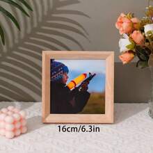 1/3pcs Square Natural Wooden Photo Frames, Dual-Color Light Oak And Dark Walnut Desktop & Wall-Mounted Frames, Minimalist Rustic Style Square Portrait Frames, Suitable For Children, Baby, Family Milestone Photography, Ideal For Nursery, Bedroom, Living Room And Apartment Decor, Children's Growth Memory Display Gift, Suitable For Baby Shower, Housewarming, Birthday And Other Occasions - Multicolor - View 14