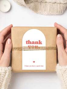 100pcs/Roll Pink Thank You Sticker Rectangular Sealing Sticker For Gift Packaging, Decorative Label, Gift Box And Baking Box, Glossy Paper,Gift Decoration Labels, Non Adhesive Stickers For Holidays, Parties, Gifts, Baking Packaging - Multicolor - View 3