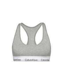 Calvin Klein [Bundle] Claudia Unlined Bralette + Modern Cotton Women's Briefs - Grey+White - View 2
