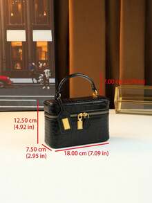 Tas Tangan Kecil Motif Buaya Tekstur Tinggi Khusus Lintas Batas, Motif Tenun Modis, Tas Selempang Serbaguna, Tas Kotak Bekal Makan Siang - MultiWarna - View 3