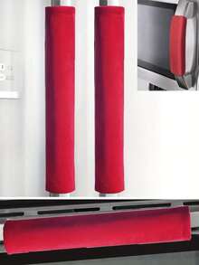 2 Packs Double-Door Refrigerator Oven Handle Covers, Oven Microwave Handle Covers, Non-Slip Oil-Proof Insulated Refrigerator Door Handle Covers, Refrigerator Oven Handle Velvet Protective Covers, Hook And Loop Handle Covers - Multicolor - View 12