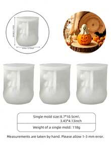 1pc Halloween 3D Candle Mold, Pumpkin Candle Silicone Mold, DIY Mold For Holiday Candles, Soaps, Plaster Ornaments, Suitable For Halloween Gifts - Pumpkin Ghost Mold - View 2
