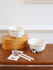 1pc Cute Seal-Themed Ceramic Bowls, Penguin-Themed Porridge Bowls – Exquisitely Crafted, Ideal For Home Decor And Tableware, Perfect As Breakfast Salad Bowls, Porridge Bowls, Yoghurt Bowls And Dessert Bowls, As Well As Gifts And Festive Decorations - Multicolor - View 8