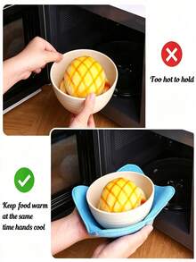 2pcs Microwave Bowl Rack, Multiple Colors Available | Foldable Non-Slip Microwave Tray, Heat-Resistant Microwave Dish Rack, Suitable For Hot Bowls, Plates, Polyester Material - View 5