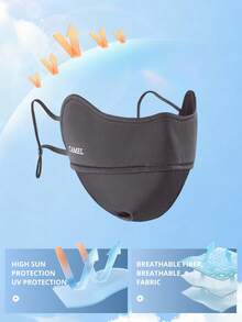 CAMEL CROWN 3D Ice Silk Cool Feeling Sun Protection Face Mask, UV Protection Fashion Sun Shield Mask, Unisex, Ideal For Hiking - Dark Grey - View 4
