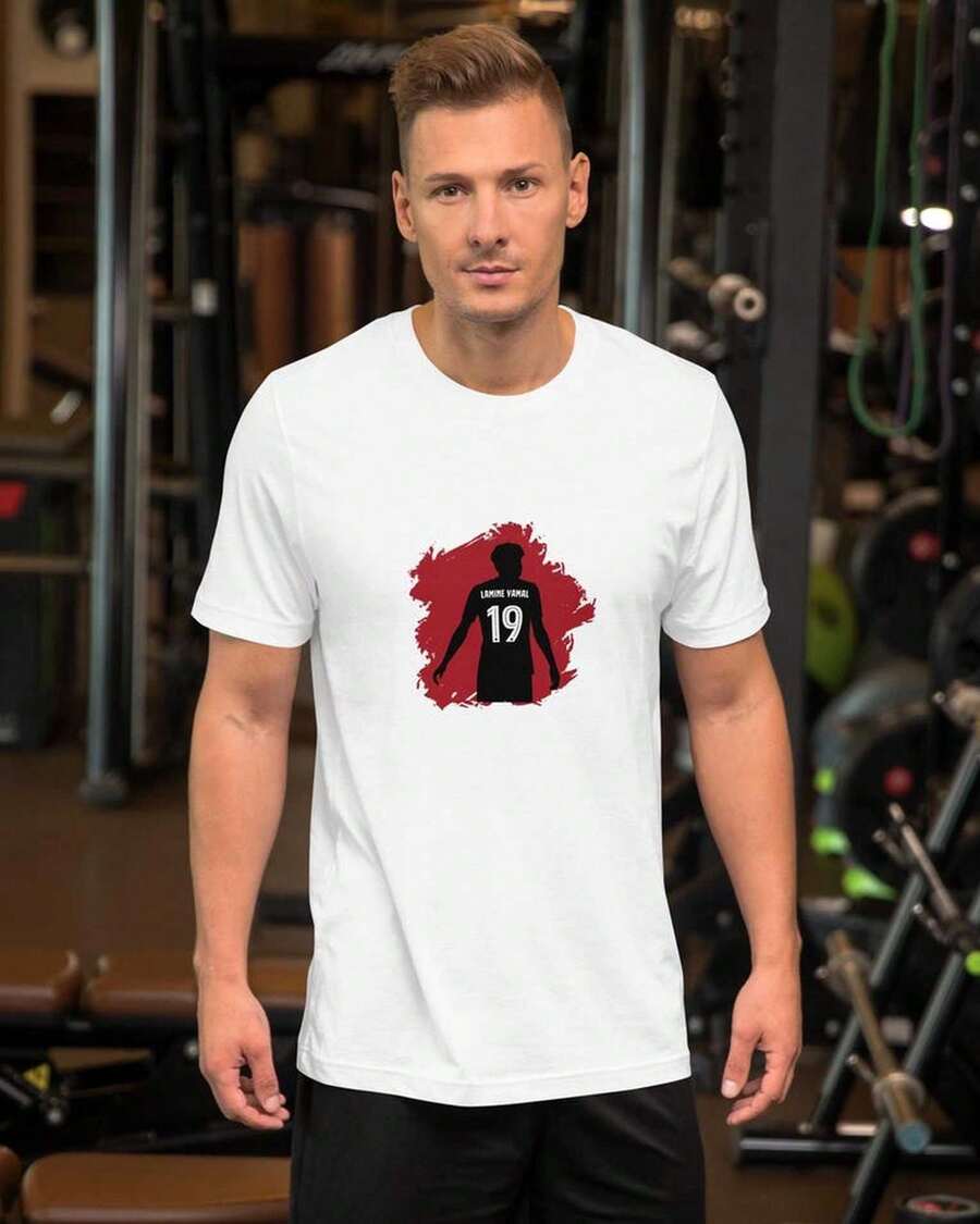 Unisex Laminierter Yamal-Silhouette T-Shirt - Weiss - Übersicht 1