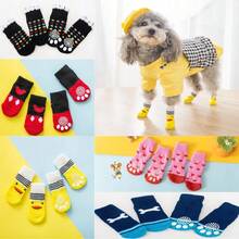 4 Pairs Dog Socks Anti-Slip Bottom Anti-Dirt Anti-Scratch Pet Foot Covers Indoor Warm Shoes Socks For Small Dogs - Multicolor - View 6