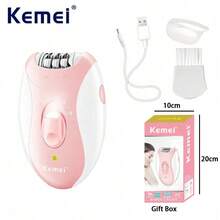 Kemei KM-189B Women's Epilator, Waterproof Epilator, Women's Underarm Epilator, USB Rechargeable Cordless Body Epilator, Suitable For Underarm, Leg, Bikini Area Hair Removal, USB Interface - Multicolor - View 16