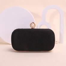 Women's Solid Color Elegant Mini Pleated Evening Bag - Black - View 3
