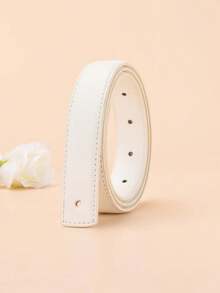 2/1pc 2.5cm Wide Buckle-Free Smooth Leather Belt For Women, Headless Pin Buckle, Flat-Back Design - Multicolor - View 6