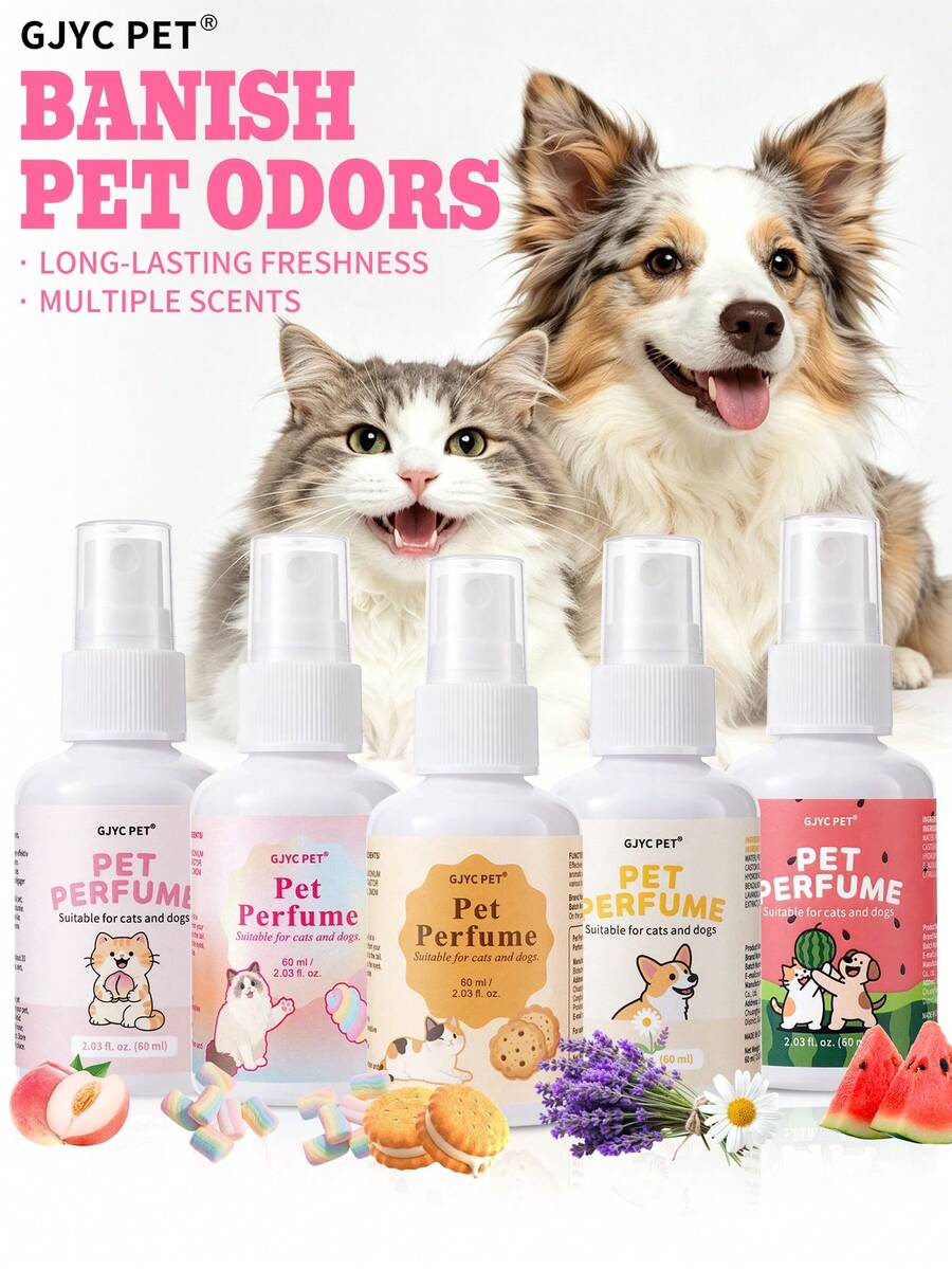 GJYC PET 6款寵物香氛噴霧,適用於狗狗,天然除臭香氛,無酒精長效除味,所有犬種美容必備,洗澡間隔保持清新,3.38 Fl Oz - 60ml - 查看 1