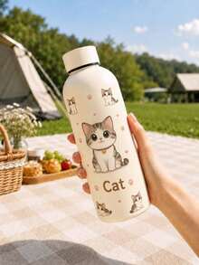 1pc 500ML/17oz Puppy Series Water Cup, Double-Wall Stainless Steel Insulated Cup, Cold-Preserving Cup, Vacuum Flask And Thermal Bottle, Travel And Outdoor Use Cup, Gym And Outdoor Sports Cup, Coffee Cup, Flat Bottom Cup, Car Cup, Winter And Summer Drinkware, Back To School, Birthday Gift, Holiday Gift Design, Suitable For Graduation, Travel, Camping, Birthday, Dorm, Summer, Anniversary, Gift, Living Room, Kitchen Essential, Cup - View 6