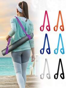 1pc Adjustable Elastic Yoga Mat Carrying Strap, Multi-Functional Fitness Storage Shoulder Strap, Portable Sports Shoulder Bag Strap, Suitable For Yoga Mats And Fitness Equipment - Multicolor - View 1