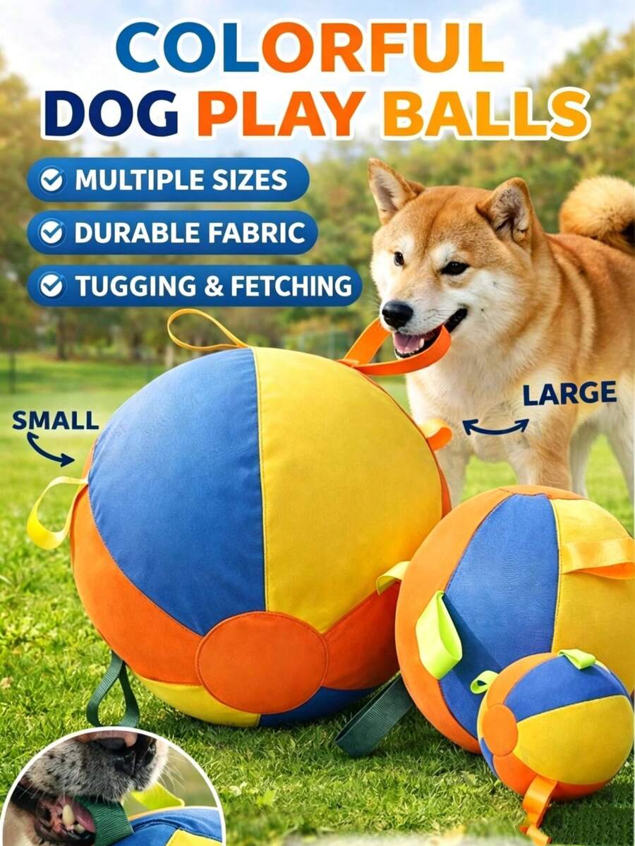 Cat & Dog Ball Toy, Multiple Sizes Available, Inflatable Ball For Herding Dogs; Durable Chew & Dental Care, Suitable For Large Dogs To Relieve Boredom And Interactive Training, Universal For Cats & Dogs, Perfect Holiday Gift - Multicolor - View 1
