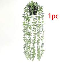 1/2pcs Artificial Hanging Plants, Wall-Mounted Planter Decor, Suitable For Indoor, Outdoor, Living Room Shelf Decoration, Home Decor, Room Decor, Garden Decor, Wall Decor - Eucalyptus - View 9