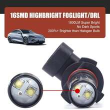 2pcs H10 9005 LED Fog Light Bulbs, Alloy Body Cree Chip 50W 6000K 360° Bright White Light, Base Fog Light Replacement, Universal For Most Car Models (White) - default - View 6