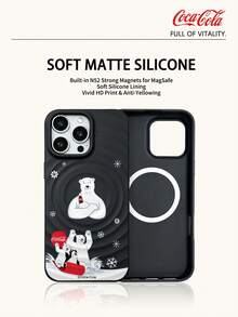 Coca-Cola The Phone Case With Wireless Charging Function Is Full Of Vitality And Passion. It Is Made Of Lightweight Materials And Has Anti Scratch, Anti Drop, And Anti Slip Design To Protect Your Hand In A Cartoon Anime Style. The Case Is Compatible With Apple 17 17Air 17Pro 17ProMax 11,12,13,15,16 Pro,16ProMax,14Plus,15Plus,16Plus,15Pro,16PLUS,XR. Suitable For Gifting To Friends And Family - Black - View 2