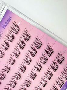 48 Clusters Glue-Free Self-Adhesive Individual Eyelashes, Natural Slanted Wispy False Lashes, Ultra-Thin & Lightweight Reusable Lash Clusters For Daily Natural Eye Makeup, Party & Evening Occasions - View 7