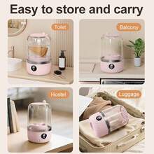 Akane Portable USB Rechargeable Mini Washing Machine, Built-In 2 X 1200mAh Batteries, Suitable For Travel Laundry, Specifically For Washing Underwear, Panties, Socks, Tea Cloths, Small Towels, With LED Display, One-Touch Operation, Space-Saving Design, Suitable For Dorms, RVs, Bathrooms, Vertical Storage, Dorm Essential, Lightweight And Durable Plastic Material, Compact Cleaning Solution, Suitable For Dorms - Multicolor - View 8