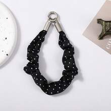1pc Polka Dot Scrunchie Phone Lanyard With Metal Clasp, Fashionable Wrist Strap For Bags & Mobile Phones - Multicolor - View 11