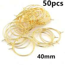50pcs 20-40mm Beading Hoops Earrings Big Circle Ear Hoops Earrings Wires For DIY Jewelry Making Accessories Supplies - Circle Hoops - View 10