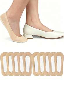 2/4/5/6/10/20 Pairs Women's Ultra Low Cut Invisible Socks, Non-Slip Nylon Foot Socks, Suitable For Flats, Loafers, High Heels, Daily Wear - Multicolor - View 18