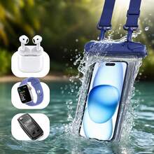 1 Piece Anti-Slip Snap-Fastening Waterproof Mobile Phone Storage Bag, Made Of Thick And Wear-Resistant PVC, Suitable For Outdoor Activities Such - Multicolor - View 4
