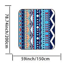 Blue Striped Portable Outdoor Picnic Mat - Blue Stripes - View 8